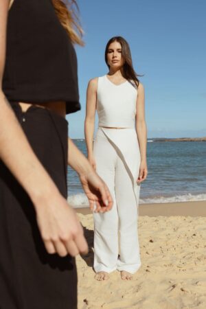 Calça Transpassada Horizonte Off-white