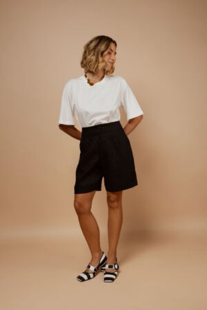 Bermuda Lívia Preto/Marrom