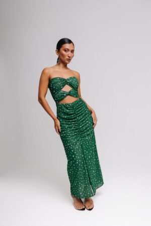 Vestido Verde Poá Tule