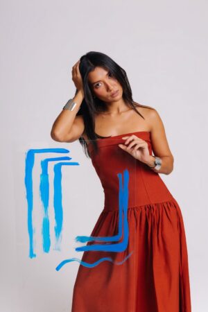 Vestido tomara que caia cintura baixa