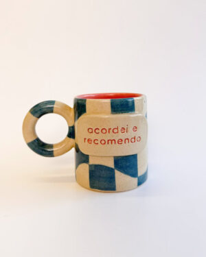 Caneca "acordei e recomendo" - Azul